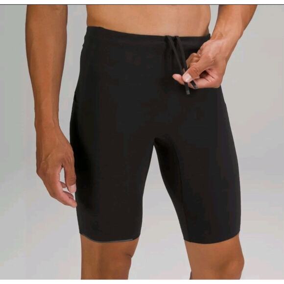 Lululemon Surge Warm Half Tight 10" Cycling Compression Biker Shorts Black Large - Picture 1 of 14